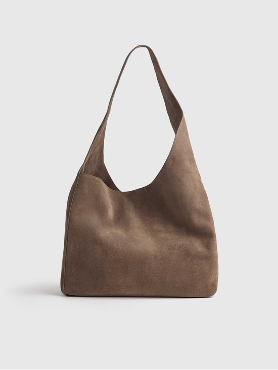 Handbags - Quince Italian Suede Slouchy Shoulder Bag